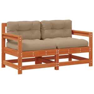 vidaXL 2 St&uuml;ck Gartenecksofa Massives Kiefernholz Wachsbraun