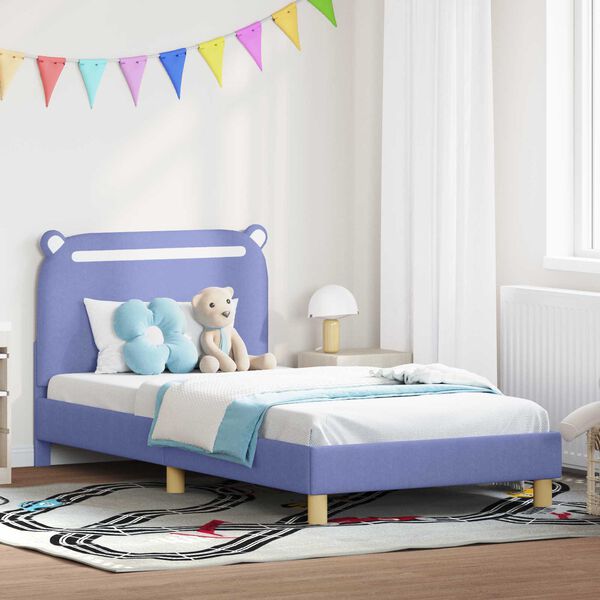 vidaXL Kinderbettgestell mit Kopfteil Jeans blau 90 x 190 cm Stoff