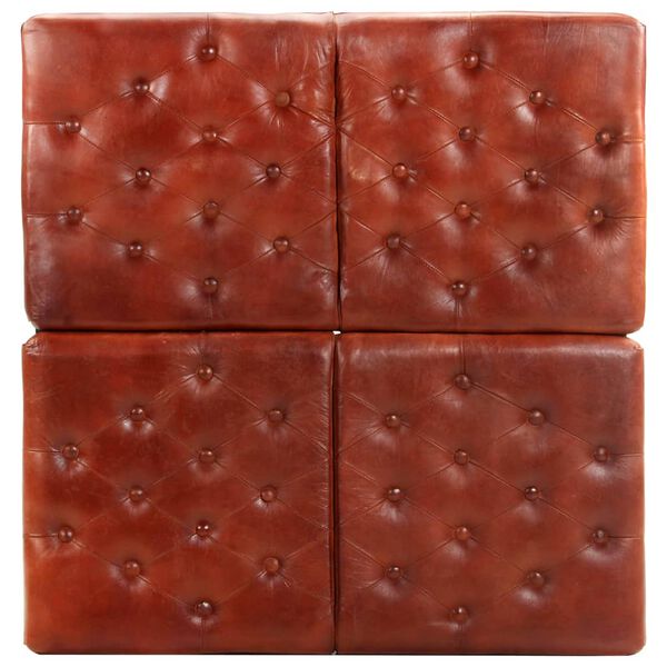 vidaXL Pouf Dunkelbraun 80x80x43 cm Echtleder