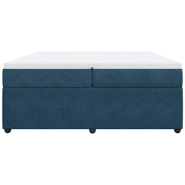 vidaXL Boxspringbett mit Matratze Dunkelblau 200x200 cm Samt