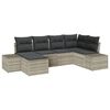 vidaXL Garten-Sofa-Set 6 Stk. Hellgrau Poly-Rattan