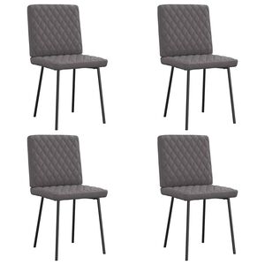 vidaXL Esszimmerst&uuml;hle 4 Stk. Grau Kunstleder