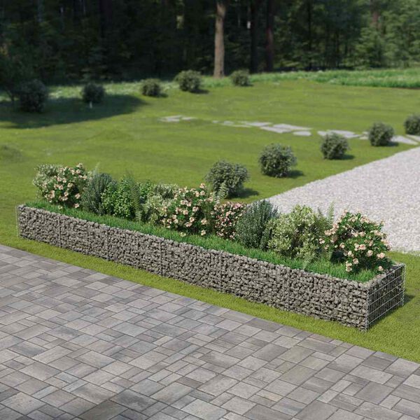 vidaXL Gabionen-Hochbeet Verzinkter Stahl 540&times;90&times;50 cm