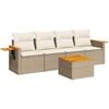 vidaXL Patio Sofa Set 5-Sitzer Beige and Cream