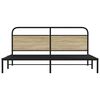vidaXL Metallbett ohne Matratze Sonoma-Eiche 200x200 cm