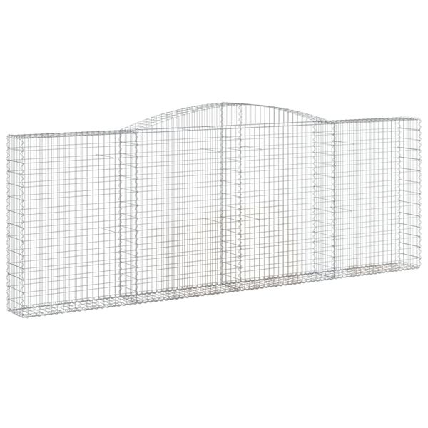 vidaXL Gabione mit Hochbogen 400x30x140/160 cm Verzinktes Eisen