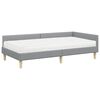 vidaXL Eckbettgestell mit Matratze mit Matratze 2 pcs Hellgrau Stoff