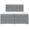 vidaXL Boxspringbett mit Matratze Hellgrau 200x200 cm Stoff