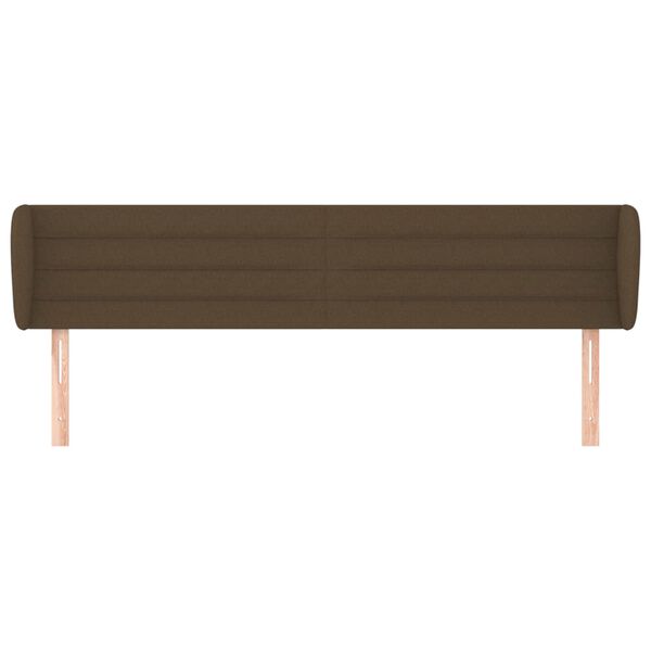 vidaXL Kopfteil mit Ohren Dunkelbraun 163x23x78/88 cm Stoff