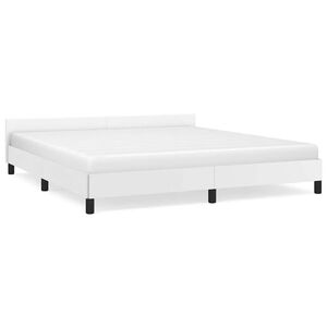 vidaXL Bettgestell mit Kopfteil ohne Matratze Wei&szlig; 180x200 cm