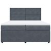 vidaXL Boxspringbett mit Matratze Dunkelgrau 200x200 cm Samt