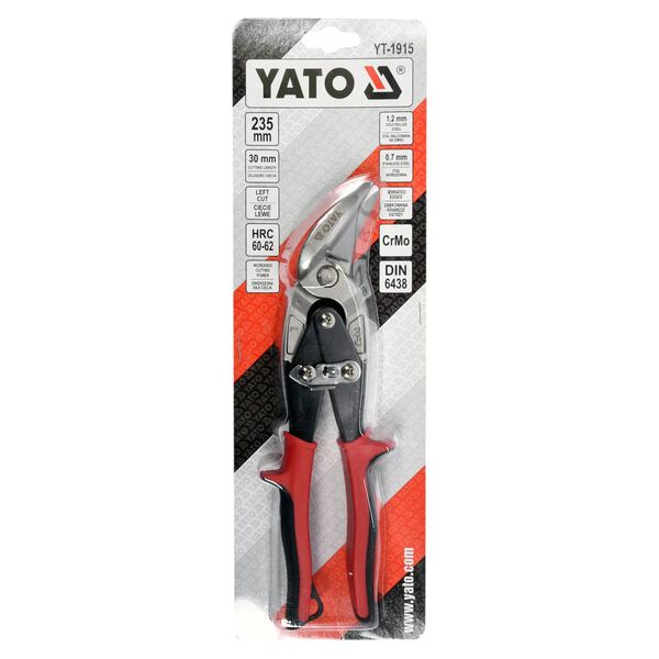 YATO Offset-Blechschere Links 235 mm Rot