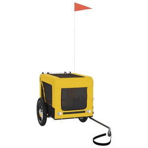 vidaXL Fahrradanh&auml;nger Hunde Gelb und Schwarz Oxford-Gewebe & Eisen