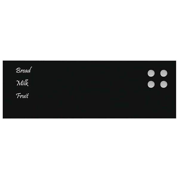 vidaXL Magnettafel Wandmontage Schwarz 60x20 cm Hartglas
