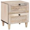 vidaXL Nachttisch Beige 40 x 33 x 46 cm Massivholz Akazie