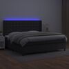 vidaXL Boxspringbett mit Matratze & LED Schwarz 200x200 cm Kunstleder