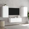 vidaXL 3-tlg. TV-Wohnwand mit LED-Leuchten Wei&szlig;