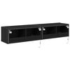 vidaXL TV-Wandschrank 2 pcs Schwarz Eichen-Optik 80 x 35 x 31 cm