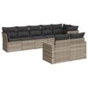 vidaXL 8-tlg. Garten-Sofagarnitur mit Kissen Hellgrau Poly Rattan