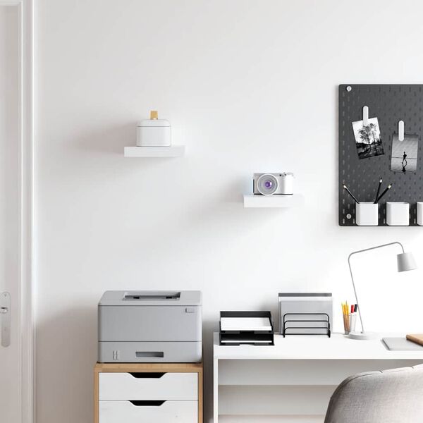 vidaXL Schweberegale 2 Stk. Weiß 23x23,5x3,8 cm MDF