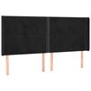 vidaXL LED Kopfteil Schwarz 163x16x118/128 cm Samt
