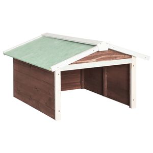 vidaXL Roboter-Rasenm&auml;her Garage 72x87x50 cm Mocca Wei&szlig; Tannenholz