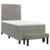 vidaXL Boxspringbett mit Matratze Hellgrau 80x200 cm Samt