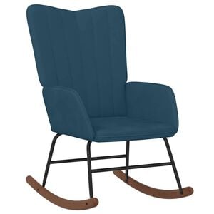 vidaXL Schaukelstuhl Blau Samt