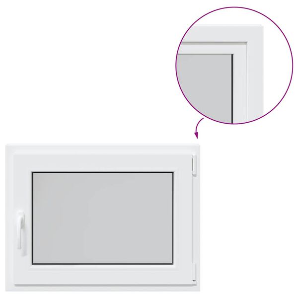 vidaXL Kellerfenster "RISOR" 80x70 cm Drehkipp DIN Rechts Wei&szlig;