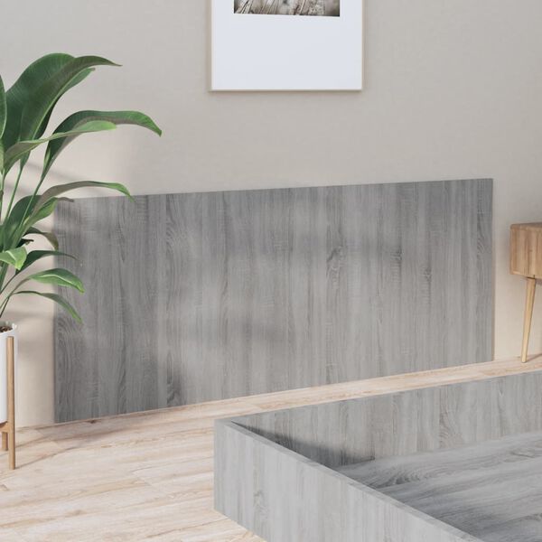 vidaXL Kopfteil Grau Sonoma 200x1,5x80 cm Holzwerkstoff