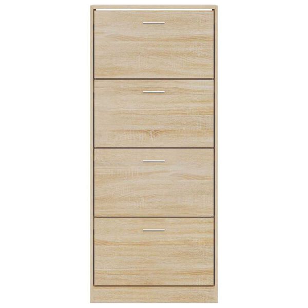 vidaXL Schuhschrank Sonoma-Eiche 63x24x147 cm Holzwerkstoff