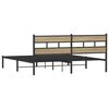 vidaXL Metallbett ohne Matratze Sonoma-Eiche 180x200 cm