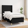 vidaXL Boxspringbett mit Matratze Schwarz 90x200 cm Stoff