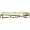 vidaXL Outdoor-Sofagarnitur mit Kissen 6 pcs Natur und Creme