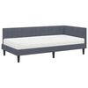 vidaXL Eckbettgestell mit Matratze mit Kopfteil 2 pcs Grau Samt