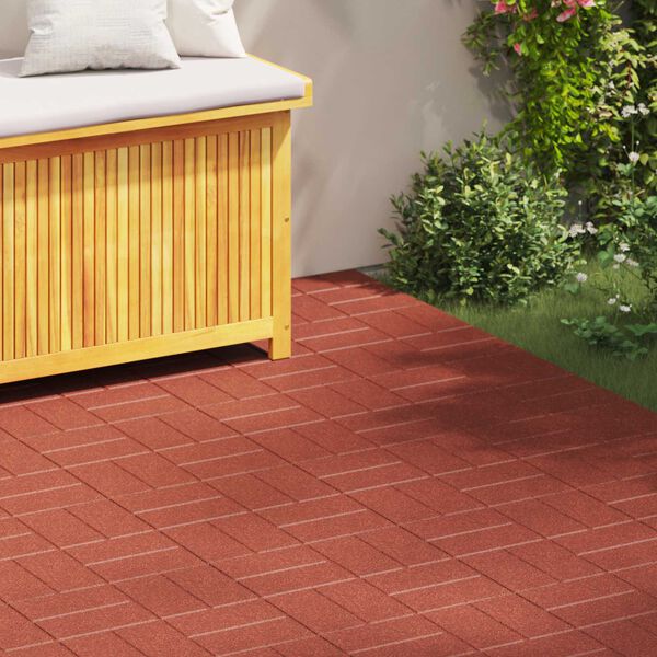vidaXL Gehwegstein 6 pcs Rot 40,5 x 40,5 x 2 cm Gummi