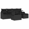 vidaXL Gartensofa-set 6 stk. Schwarz Poly-Rattan