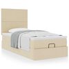 vidaXL Ottoman-Bett mit Matratze Creme 90x190 cm Stoff
