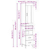 vidaXL Highboard Wei&szlig; 34,5x34x180 cm Holzwerkstoff