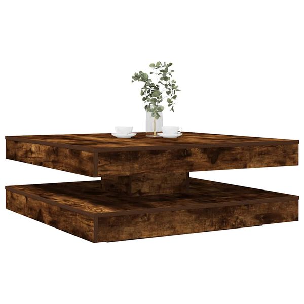 vidaXL Couchtisch 360-Grad Drehbar R&auml;uchereiche 90x90x34,5 cm