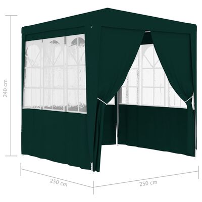 vidaXL Profi-Partyzelt mit Seitenwänden 2,5×2,5m Grün 90 g/m²