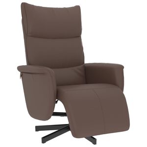 vidaXL Relaxsessel mit Fu&szlig;teil Braun Kunstleder