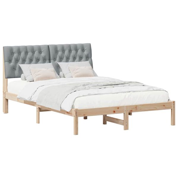 vidaXL Bettgestell mit gepolstertem Kopfteil Braun 160 x 200 cm