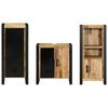 vidaXL Badezimmerm&ouml;bel Set mit Regal 3 pcs Braun Massivholz Mango