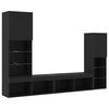 vidaXL TV-Schr&auml;nk 4 pcs Schwarz Eichen-Optik Holzwerkstoff
