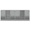 vidaXL B&uuml;cherschrank mit T&uuml;ren Grau Sonoma 204x37x75 cm Holzwerkstoff