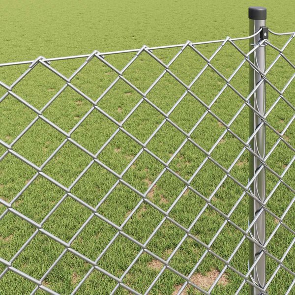 vidaXL Kettenzaun Silber 10 x 0,4 m Verzinkter Stahl