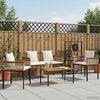 vidaXL Gartenm&ouml;bel Set mit Kissen 4 pcs Beige und Cremewei&szlig; PE-Rattan