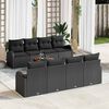 vidaXL Gartensofa-set mit Kissen 9 pcs Schwarz Poly-Rattan