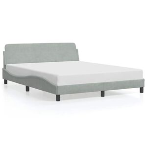 vidaXL Bettgestell "Dover" Hellgrau 160x200 cm Samt
